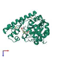 PDB entry 3o0f coloured by chain, top view.