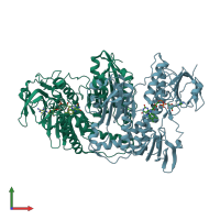 PDB entry 3o0h coloured by chain, front view.