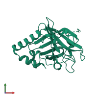 Sortase family protein in PDB entry 3o0p, assembly 1, front view.