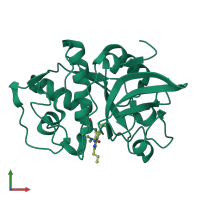 PDB entry 3o0u coloured by chain, front view.