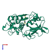PDB entry 3o0u coloured by chain, top view.