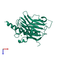 PDB entry 3o0v coloured by chain, top view.