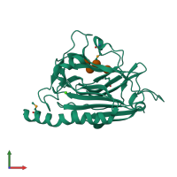 PDB entry 3o0w coloured by chain, front view.