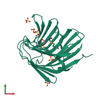 PDB entry 3o12 coloured by chain, front view.
