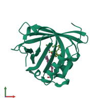 PDB entry 3o19 coloured by chain, front view.