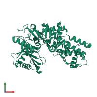 PDB entry 3o1b coloured by chain, front view.