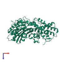 PDB entry 3o1b coloured by chain, top view.