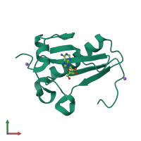 PDB entry 3o1c coloured by chain, front view.