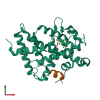 PDB entry 3o1e coloured by chain, front view.