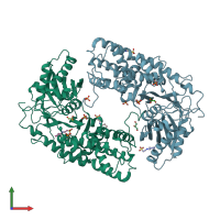 PDB entry 3o1w coloured by chain, front view.
