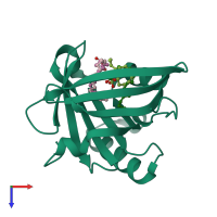 PDB entry 3o22 coloured by chain, top view.