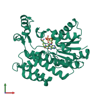 PDB entry 3o26 coloured by chain, front view.