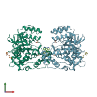 PDB entry 3o2m coloured by chain, front view.