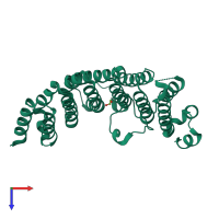PDB entry 3o2t coloured by chain, top view.