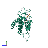 Hetero dimeric assembly 1 of PDB entry 3o35 coloured by chemically distinct molecules, side view.