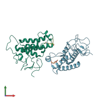 PDB entry 3o36 coloured by chain, front view.