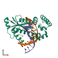 PDB entry 3o3g coloured by chain, front view.
