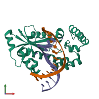 PDB entry 3o3h coloured by chain, front view.
