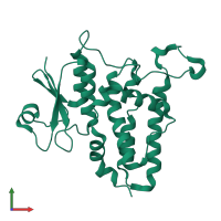 PDB entry 3o3t coloured by chain, front view.