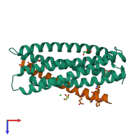 PDB entry 3o40 coloured by chain, top view.