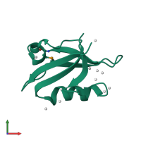 PDB entry 3o46 coloured by chain, front view.