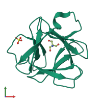 PDB entry 3o49 coloured by chain, front view.