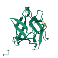 PDB entry 3o49 coloured by chain, side view.