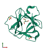 PDB entry 3o4b coloured by chain, front view.