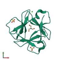 PDB entry 3o4c coloured by chain, front view.