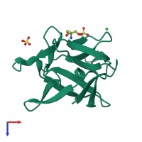 PDB entry 3o4d coloured by chain, top view.