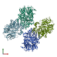 PDB entry 3o4h coloured by chain, front view.