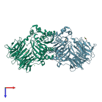 PDB entry 3o4i coloured by chain, top view.