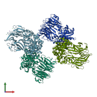 PDB entry 3o4j coloured by chain, front view.