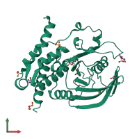 PDB entry 3o4s coloured by chain, front view.