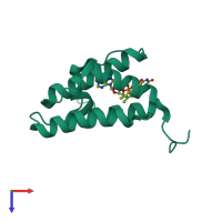 PDB entry 3o55 coloured by chain, top view.