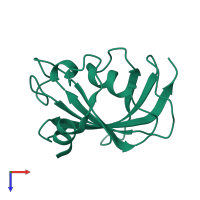 PDB entry 3o5g coloured by chain, top view.
