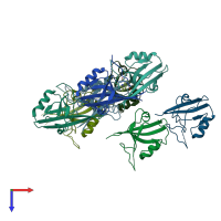 PDB entry 3o5n coloured by chain, top view.