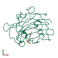 PDB entry 3o5s coloured by chain, front view.