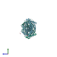 PDB entry 3o6w coloured by chain, side view.
