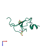 PDB entry 3o70 coloured by chain, top view.