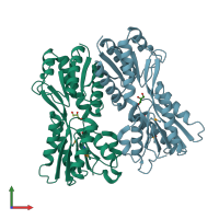 PDB entry 3o74 coloured by chain, front view.