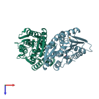 PDB entry 3o74 coloured by chain, top view.