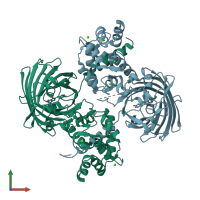 PDB entry 3o78 coloured by chain, front view.
