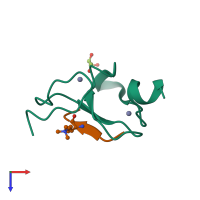 PDB entry 3o7a coloured by chain, top view.