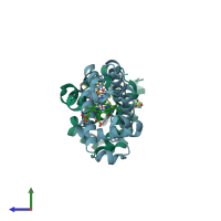 PDB entry 3o7n coloured by chain, side view.