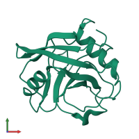 PDB entry 3o7t coloured by chain, front view.