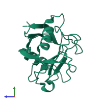 PDB entry 3o7t coloured by chain, side view.