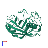 PDB entry 3o7t coloured by chain, top view.