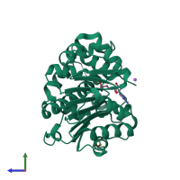 PDB entry 3o7w coloured by chain, side view.