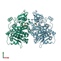PDB entry 3o82 coloured by chain, front view.